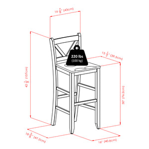 Winsome Wood Fiona 3-piece High Table Set With V-back Bar Stools In Walnut - Perfect For Cozy Dining & Games! Walnut Solid Wood 94385-winsome-wood