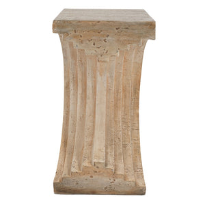 English Elm 16.3x12.2x22.6 Sculptural Arched Side Table Cast Magnesium with Stone Textured Finish W2078P442955