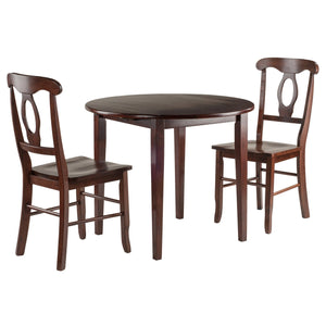 Winsome Wood Clayton 3-piece Drop Leaf Dining Set With Elegant Keyhole Chairs - Versatile Walnut Finish For Any Space Walnut Solid ,Composite Wood 94388-winsome-wood