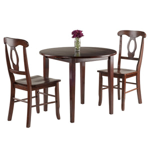 Winsome Wood Clayton 3-piece Drop Leaf Dining Set With Elegant Keyhole Chairs - Versatile Walnut Finish For Any Space Walnut Solid ,Composite Wood 94388-winsome-wood