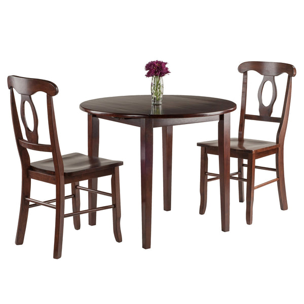 Winsome Wood Clayton 3-piece Drop Leaf Dining Set With Elegant Keyhole Chairs - Versatile Walnut Finish For Any Space Walnut Solid ,Composite Wood 94388-winsome-wood