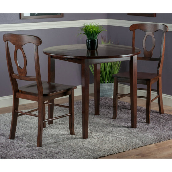 Winsome Wood Clayton 3-piece Drop Leaf Dining Set With Elegant Keyhole Chairs - Versatile Walnut Finish For Any Space Walnut Solid ,Composite Wood 94388-winsome-wood