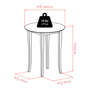 Winsome Wood Fiona 3-piece High Table Set With Stylish Ladder-back Bar Stools – Perfect For Kitchen & Game Room! Walnut Solid Wood 94389-winsome-wood