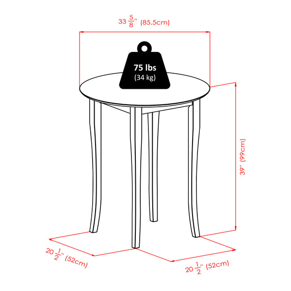 Winsome Wood Fiona 3-piece High Table Set With Stylish Ladder-back Bar Stools – Perfect For Kitchen & Game Room! Walnut Solid Wood 94389-winsome-wood