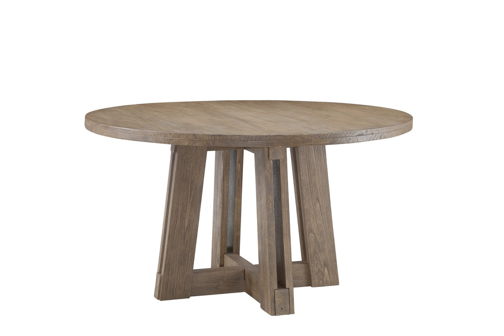 Basset Mirror Mcguire Dining Table - Rustic Modern Charm With Solid Mindi Wood, Unique Interlocking Beams, Natural Finish Gray Mindi Solids 9439-700b-t