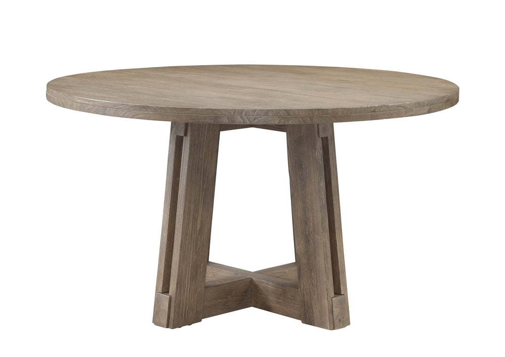 Basset Mirror Mcguire Dining Table - Rustic Modern Charm With Solid Mindi Wood, Unique Interlocking Beams, Natural Finish Gray Mindi Solids 9439-700b-t