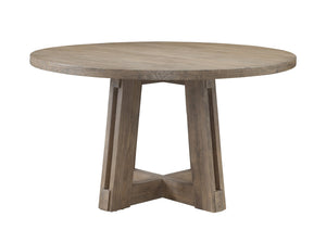 Basset Mirror Mcguire Dining Table - Rustic Modern Charm With Solid Mindi Wood, Unique Interlocking Beams, Natural Finish Gray Mindi Solids 9439-700b-t