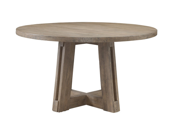 Basset Mirror Mcguire Dining Table - Rustic Modern Charm With Solid Mindi Wood, Unique Interlocking Beams, Natural Finish Gray Mindi Solids 9439-700b-t