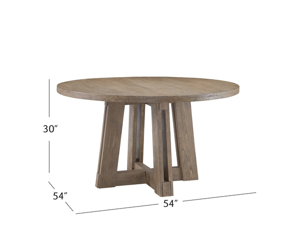 Basset Mirror Mcguire Dining Table - Rustic Modern Charm With Solid Mindi Wood, Unique Interlocking Beams, Natural Finish Gray Mindi Solids 9439-700b-t