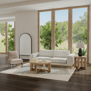 Basset Mirror Mcguire Cocktail Table - Rustic Elegance With Solid Mindi Wood & Unique Interlocking Design, 36" Gray Mindi Solids 9439-lr-120