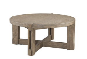 Basset Mirror Mcguire Cocktail Table - Rustic Elegance With Solid Mindi Wood & Unique Interlocking Design, 36" Gray Mindi Solids 9439-lr-120