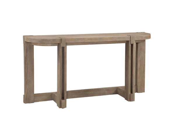 Basset Mirror Mcguire Console Table - Rustic Farmhouse Charm With Solid Mindi Wood & Distinctive Open Base Design Gray Mindi Solids 9439-lr-400