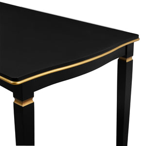 English Elm 6-Piece Kitchen Dining Set with 60" Rectangular Table, Tufted High-Back Chairs & Bench, Durable Wood Black N752S001080B