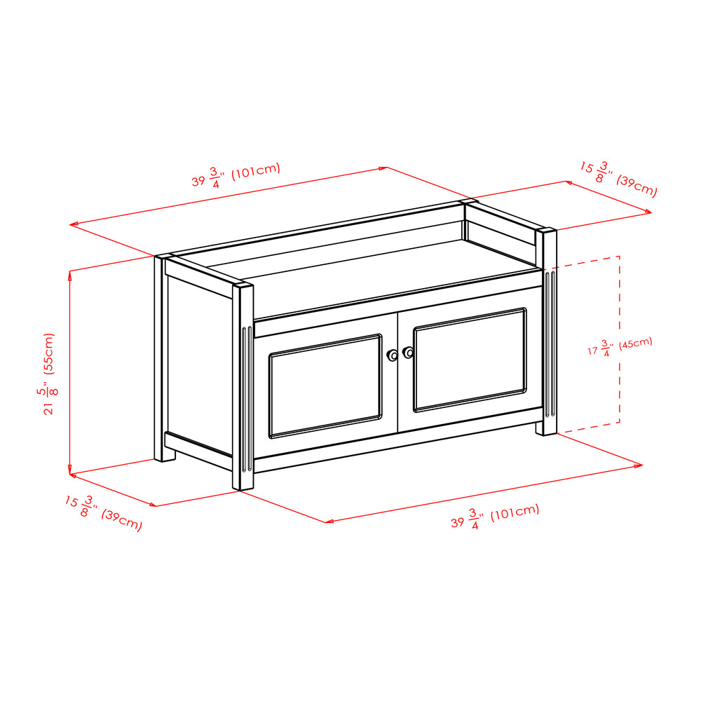 Winsome Wood Charleston Stylish 2-piece Storage Bench With Faux Leather Cushion - Walnut Finish & Hidden Storage Solutions Walnut Solid ,Composite Wood 94392-winsome-wood