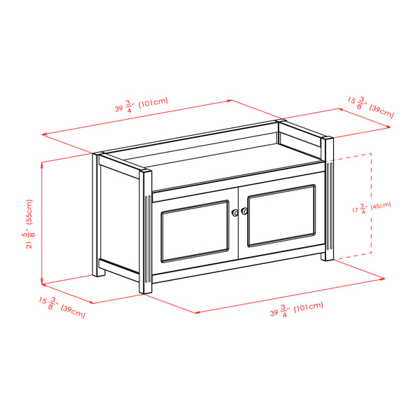 Winsome Wood Charleston Stylish 2-piece Storage Bench With Faux Leather Cushion - Walnut Finish & Hidden Storage Solutions Walnut Solid ,Composite Wood 94392-winsome-wood