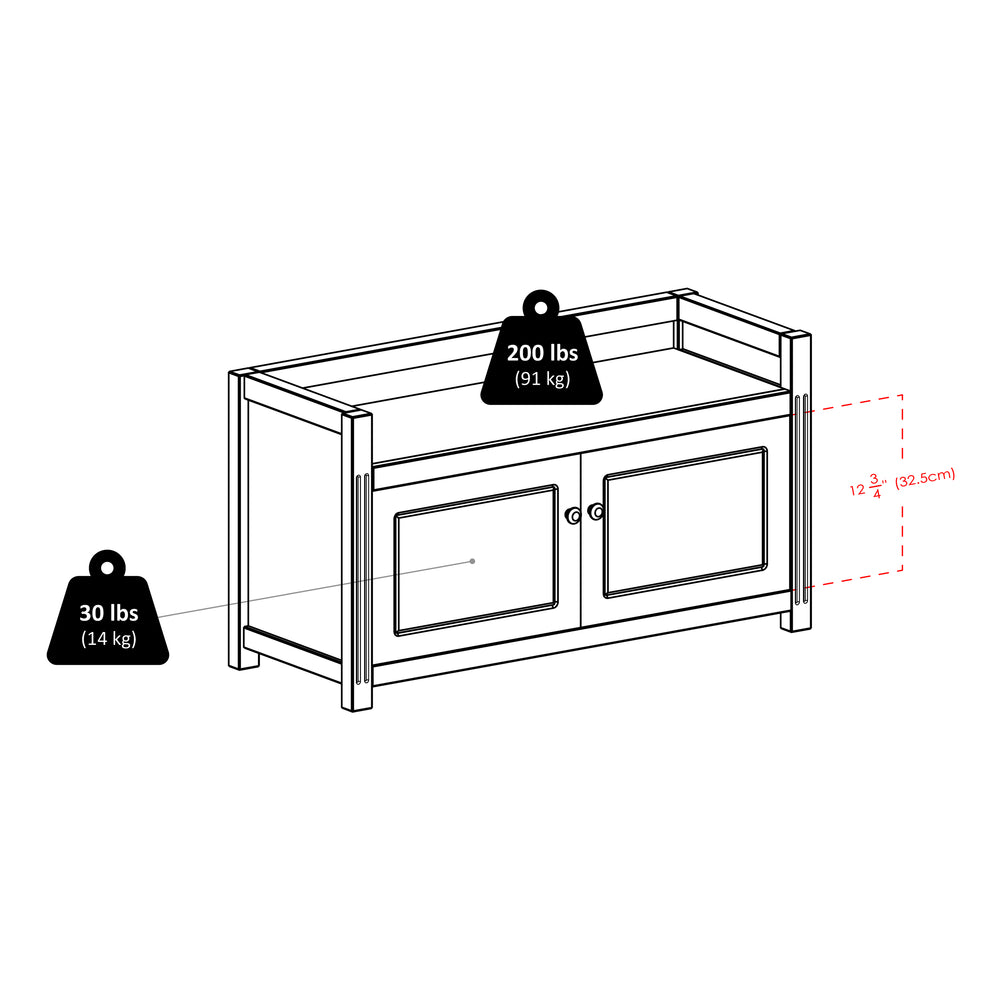 Winsome Wood Charleston Stylish 2-piece Storage Bench With Faux Leather Cushion - Walnut Finish & Hidden Storage Solutions Walnut Solid ,Composite Wood 94392-winsome-wood