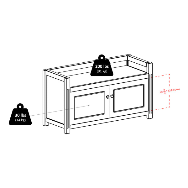 Winsome Wood Charleston Stylish 2-piece Storage Bench With Faux Leather Cushion - Walnut Finish & Hidden Storage Solutions Walnut Solid ,Composite Wood 94392-winsome-wood