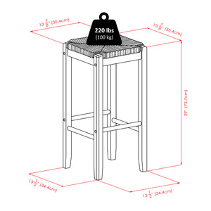 Winsome Wood Harrington 3-piece Drop Leaf High Table Set With Stylish Rush Seat Bar Stools In Elegant Walnut Finish Walnut Solid Wood 94393-winsome-wood