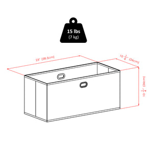 Winsome Wood Torino 3-tier Folding Storage Shelf With 2 Chocolate Fabric Baskets For Stylish Home Organization Walnut Solid Wood 94397-winsome-wood