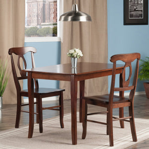 Winsome Wood Inglewood 3-piece Dining Table Set With Keyhole Chairs, Solid Wood, Elegant Walnut Finish, Farmhouse Charm Walnut Solid Wood 94398-winsome-wood