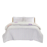 Urban Habitat Kids Gracie Casual Floral Reversible Tufted Chenille Duvet Cover Set UHK12-0229 White/Purple