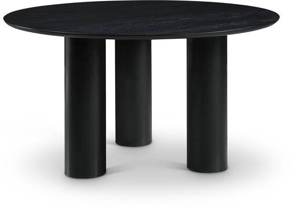 Meridian Furniture Colosseum Round Oak Veneer Dining Table with Sculptural Pedestal Base Seats Four to Six Black 943Black-T