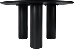 Meridian Furniture Colosseum Round Oak Veneer Dining Table with Sculptural Pedestal Base Seats Four to Six Black 943Black-T
