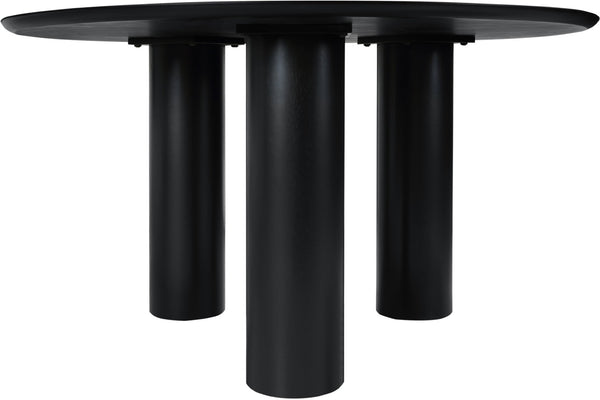 Meridian Furniture Colosseum Round Oak Veneer Dining Table with Sculptural Pedestal Base Seats Four to Six Black 943Black-T