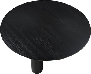 Meridian Furniture Colosseum Round Oak Veneer Dining Table with Sculptural Pedestal Base Seats Four to Six Black 943Black-T
