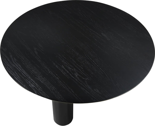Meridian Furniture Colosseum Round Oak Veneer Dining Table with Sculptural Pedestal Base Seats Four to Six Black 943Black-T