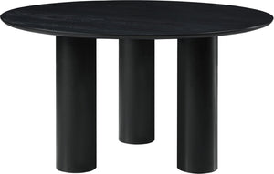 Meridian Furniture Colosseum Round Oak Veneer Dining Table with Sculptural Pedestal Base Seats Four to Six Black 943Black-T