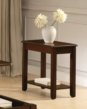 English Elm Contemporary Chairside Table with Open Shelf and Deep Finish for Living Room Style and Functionality Cherry 27.5 L x 19 W x 7 H B011P297458