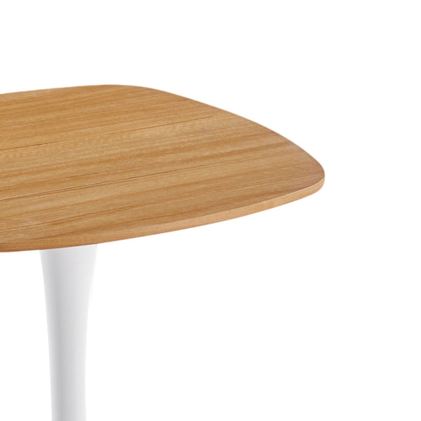 English Elm 23.62 Inch Round Pedestal Dining Table Oak Finish Compact Contemporary Accent W3766P397277