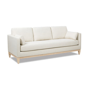 English Elm Jennifer Taylor Home - Knox 84" Modern Farmhouse Sofa in Flax White Linen — Feather-Down Foam, Removable Covers, Durable Fabric B2719P353145