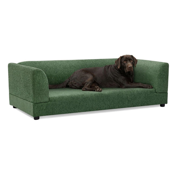 English Elm Comfortable Linen Upholstered Pet Sofa with Backrest and Armrests for Large Dogs Olive Green W487P430317