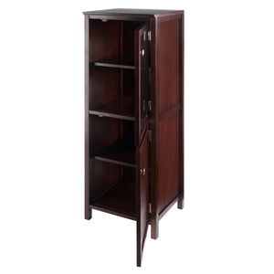 Winsome Wood Brooke 2-section Jelly Cupboard In Walnut - Elegant Farmhouse Storage For Kitchen & Dining Areas Walnut Solid ,Composite Wood 94401-winsome-wood