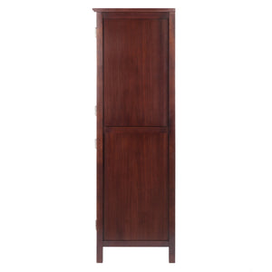 Winsome Wood Brooke 2-section Jelly Cupboard In Walnut - Elegant Farmhouse Storage For Kitchen & Dining Areas Walnut Solid ,Composite Wood 94401-winsome-wood