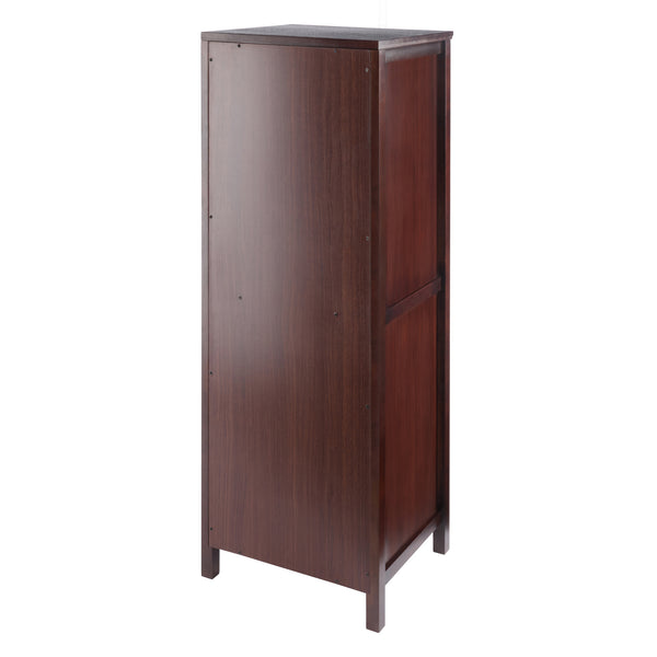 Winsome Wood Brooke 2-section Jelly Cupboard In Walnut - Elegant Farmhouse Storage For Kitchen & Dining Areas Walnut Solid ,Composite Wood 94401-winsome-wood