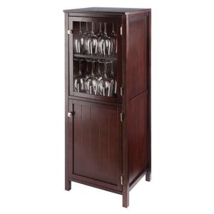 Winsome Wood Brooke 2-section Jelly Cupboard In Walnut - Elegant Farmhouse Storage For Kitchen & Dining Areas Walnut Solid ,Composite Wood 94401-winsome-wood