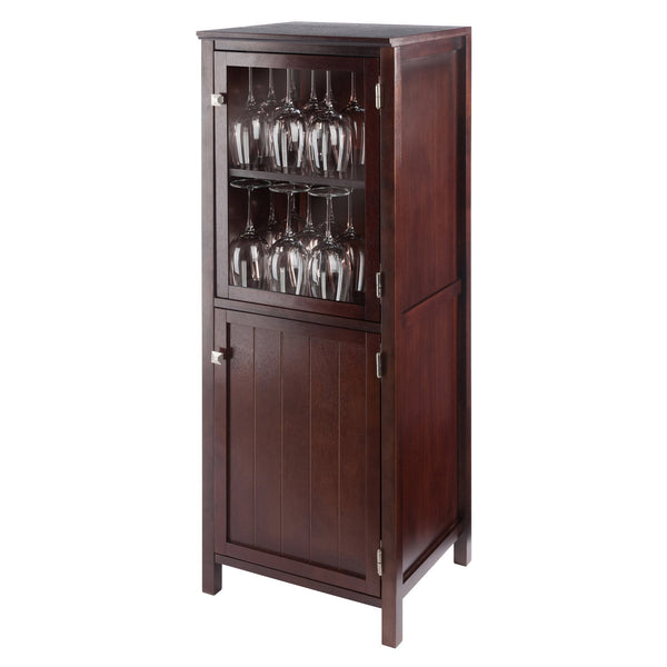 Winsome Wood Brooke 2-section Jelly Cupboard In Walnut - Elegant Farmhouse Storage For Kitchen & Dining Areas Walnut Solid ,Composite Wood 94401-winsome-wood