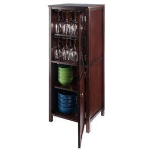 Winsome Wood Brooke 2-section Jelly Cupboard In Walnut - Elegant Farmhouse Storage For Kitchen & Dining Areas Walnut Solid ,Composite Wood 94401-winsome-wood