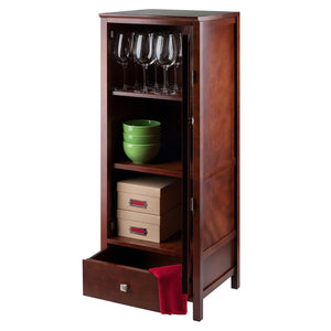 Winsome Wood Brooke 1-drawer Jelly Cupboard - Elegant Walnut Storage With French Country Charm & Versatility Walnut Solid ,Composite Wood 94402-winsome-wood