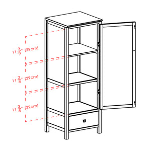Winsome Wood Brooke 1-drawer Jelly Cupboard - Elegant Walnut Storage With French Country Charm & Versatility Walnut Solid ,Composite Wood 94402-winsome-wood
