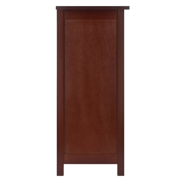 Winsome Wood Milan 4-piece Walnut Storage Shelf With 3 Stylish Foldable Baskets For Organized Living Spaces Walnut Solid ,Composite Wood 94408-winsome-wood