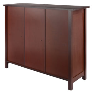 Winsome Wood Milan 4-piece Walnut Storage Shelf With 3 Stylish Foldable Baskets For Organized Living Spaces Walnut Solid ,Composite Wood 94408-winsome-wood