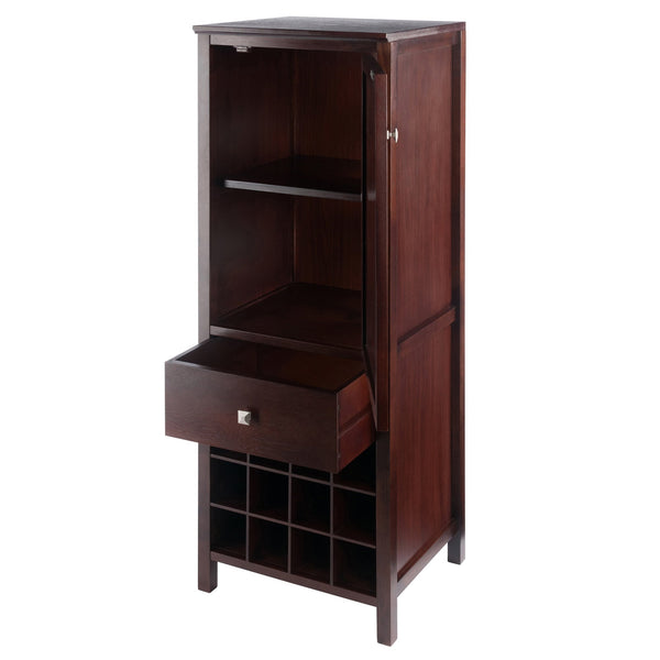 Winsome Wood Brooke 3-section Jelly Cupboard With Wine Storage - Rustic Walnut Finish, Ideal For Home Decor Walnut Solid ,Composite Wood 94412-winsome-wood