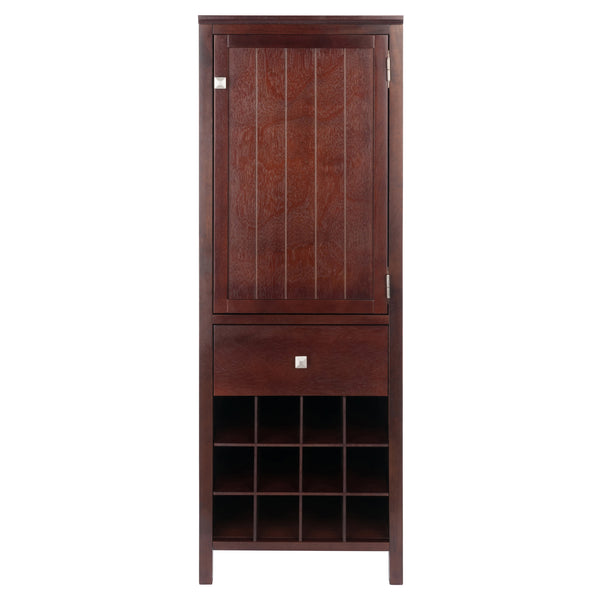 Winsome Wood Brooke 3-section Jelly Cupboard With Wine Storage - Rustic Walnut Finish, Ideal For Home Decor Walnut Solid ,Composite Wood 94412-winsome-wood