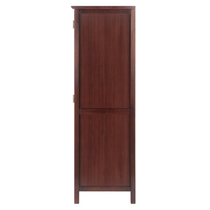Winsome Wood Brooke 3-section Jelly Cupboard With Wine Storage - Rustic Walnut Finish, Ideal For Home Decor Walnut Solid ,Composite Wood 94412-winsome-wood