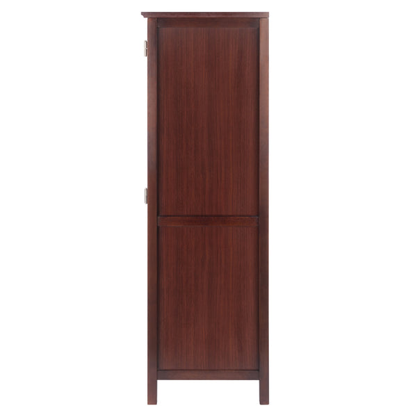 Winsome Wood Brooke 3-section Jelly Cupboard With Wine Storage - Rustic Walnut Finish, Ideal For Home Decor Walnut Solid ,Composite Wood 94412-winsome-wood