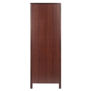 Winsome Wood Brooke 3-section Jelly Cupboard With Wine Storage - Rustic Walnut Finish, Ideal For Home Decor Walnut Solid ,Composite Wood 94412-winsome-wood